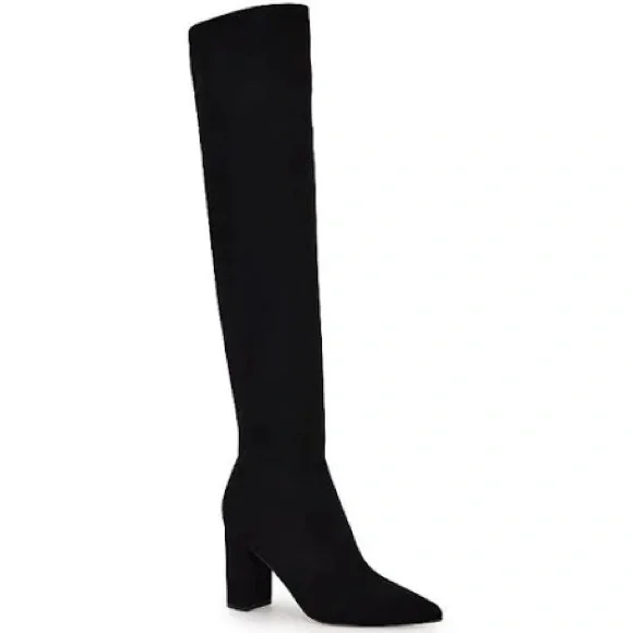 Thigh High Black Boots Size 9 - Nine West - Picture 1 of 2